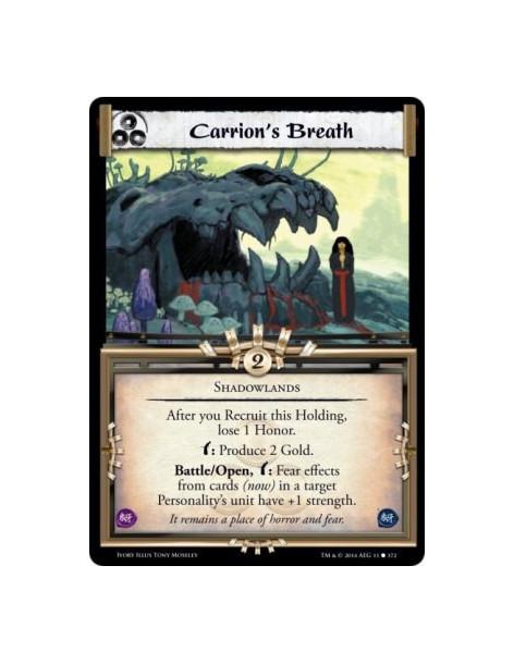 Carrion's Breath FOIL  - ShadowlandsAfter you Recruit this Holding, lose 1 Honor. w: Produce 2 Gold. Battle/Open, w: Fear effect