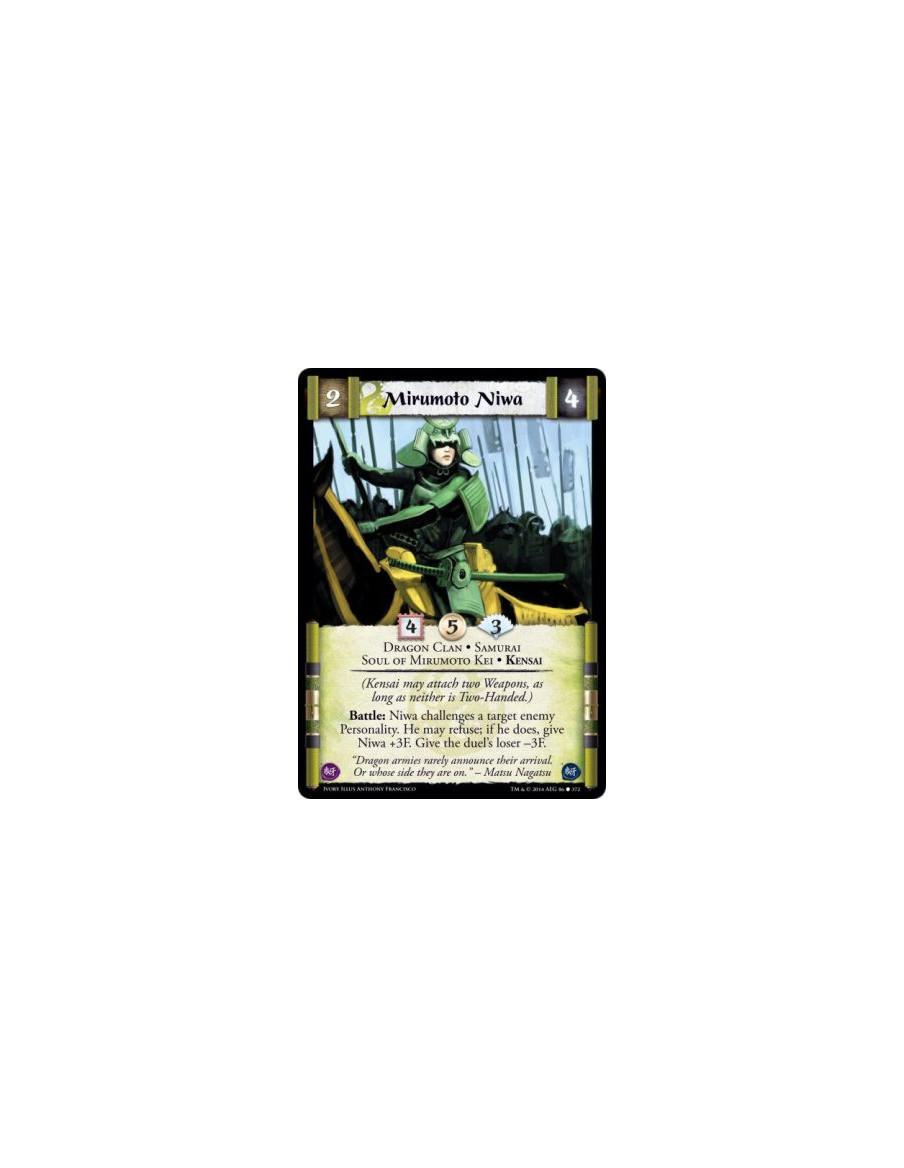 Mirumoto Niwa FOIL  - Dragon Clan • Samurai • Soul of Mirumoto Kei • Kensai(Kensai may attach two Weapons, as long as neither is