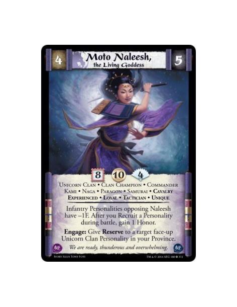 Moto Naleesh, the Living Goddess Exp FOIL  - Unicorn Clan • Clan Champion • Commander • Kami • Naga • Paragon • Samurai • Cavalr
