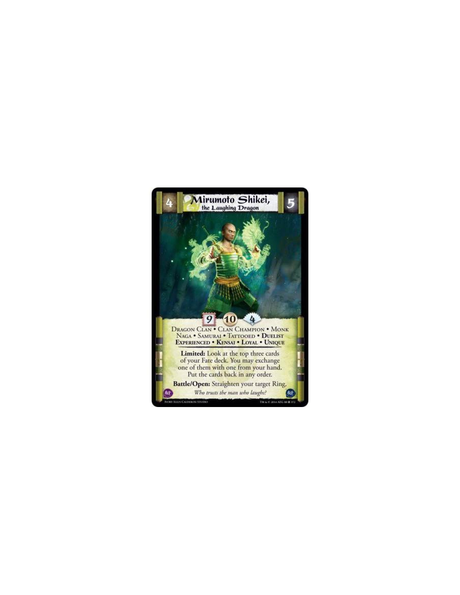 Mirumoto Shikei, the Laughing Dragon Exp FOIL  - Clan Champion • Dragon Clan • Duelist • Experienced • Kensai • Loyal • Monk • N