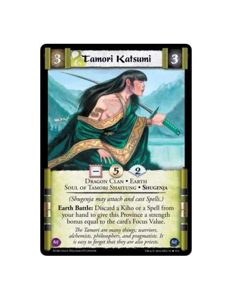 Tamori Katsumi FOIL  - Dragon Clan • Earth • Soul of Tamori Shaitung • Shugenja(Shugenja may attach and cast Spells.)Earth Battl