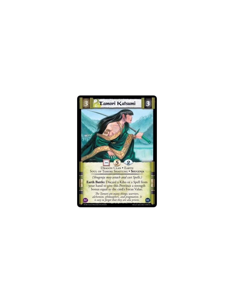 Tamori Katsumi FOIL  - Dragon Clan • Earth • Soul of Tamori Shaitung • Shugenja(Shugenja may attach and cast Spells.)Earth Battl