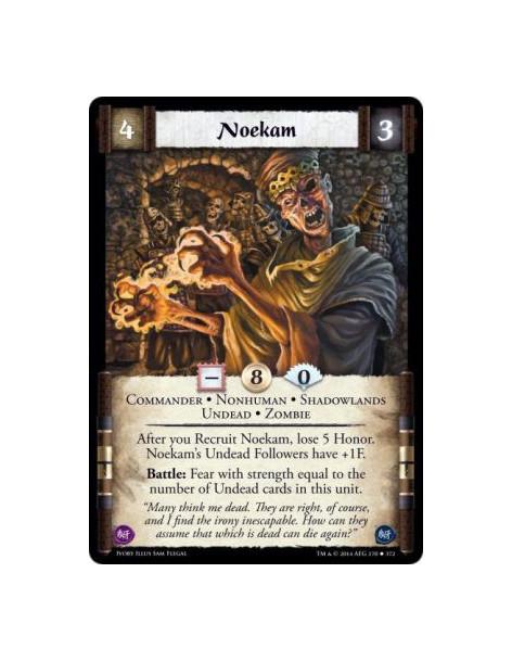 Noekam FOIL  - Shadowlands • Commander • Undead • ZombieAfter you Recruit Noekam, lose 5 Honor. Noekam's Undead Followers have +