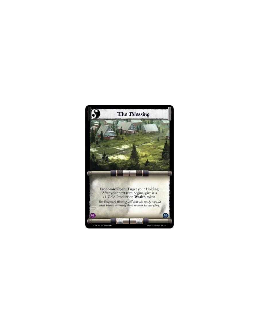 The Blessing  - Economic Open: Target your Holding. After your next turn begins, give it a +1 Gold Production Wealth token.