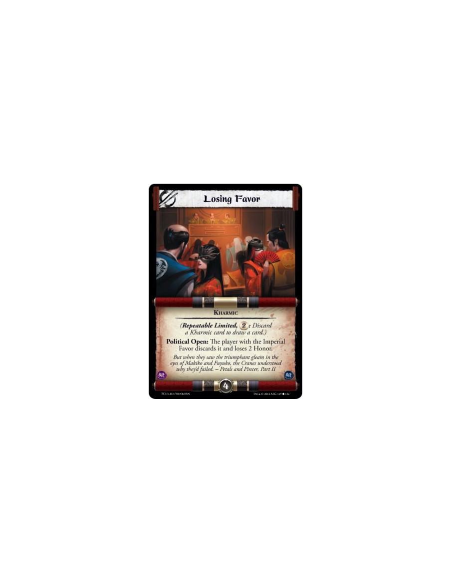 Losing Favor  - Kharmic • Political(Repeatable Limited, 2: Discard a Kharmic card to draw a card.)Political Open: The player wit