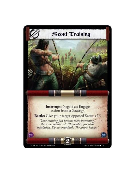 Scout Training  - Interrupt: Negate an Engage action from a Strategy.Battle: Give your target opposed Scout +2F.