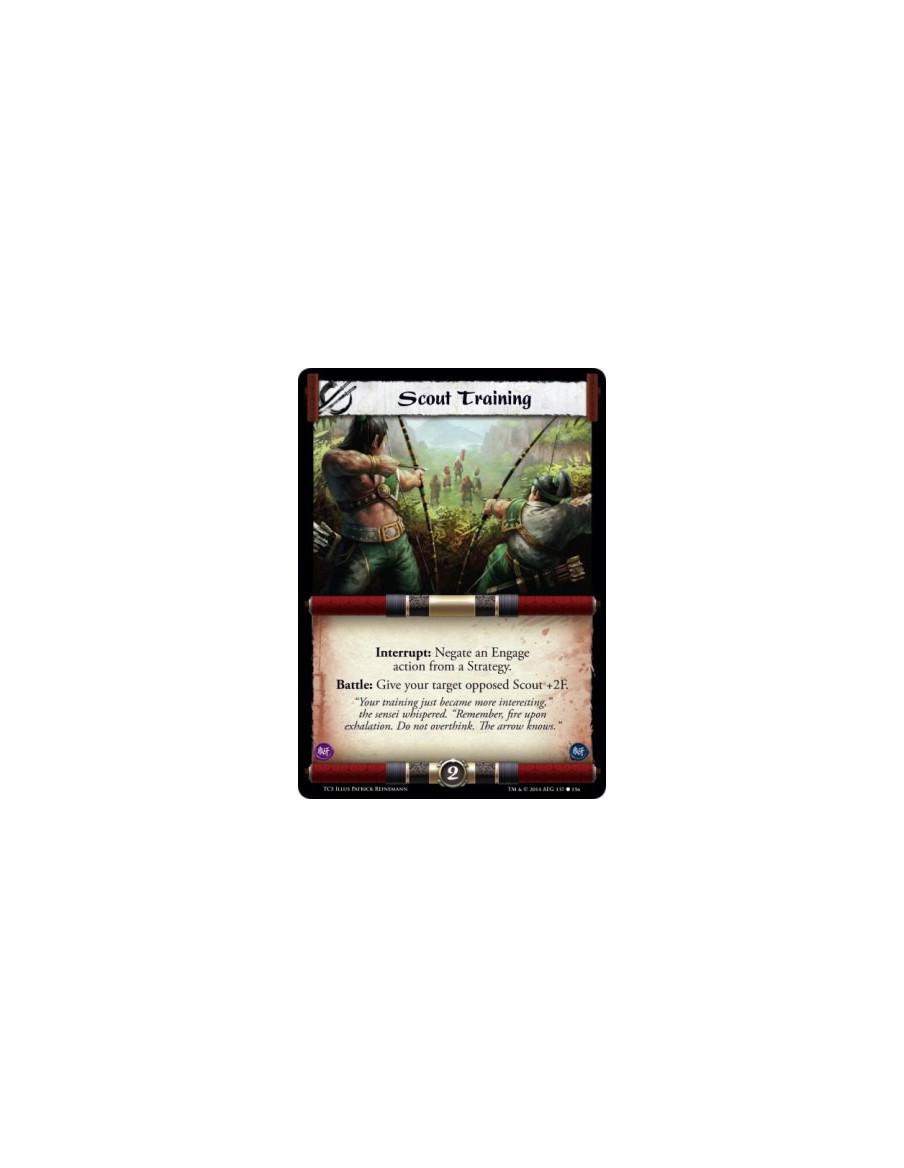 Scout Training  - Interrupt: Negate an Engage action from a Strategy.Battle: Give your target opposed Scout +2F.