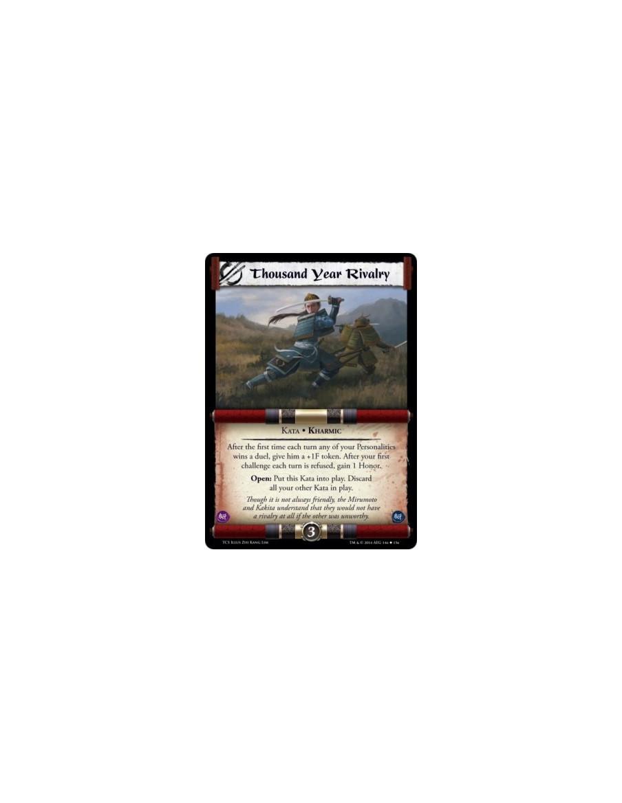 Thousand Year Rivalry  - KataAfter the first time each turn any of your Personalities wins a duel, give him a +1F token. After y