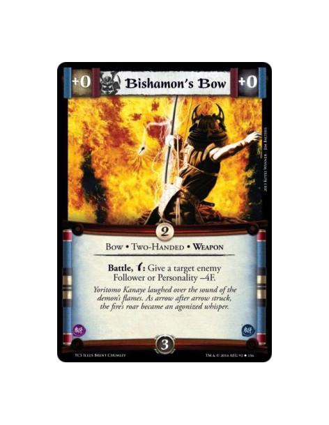 Bishamon's Bow  - Bow • Two-Handed • Weapon            Battle, w: Give a target enemy Follower or Personality -4F.