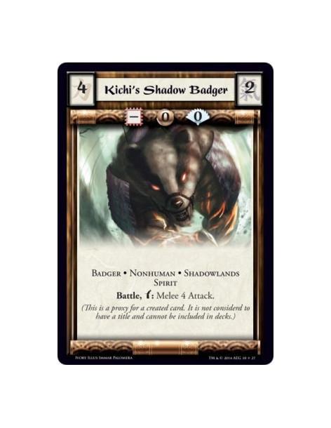 Kichi's Shadow Badger  - Badger • Nonhuman • Shadowlands • Spirit            Battle, w: Melee 4 Attack.(This is a proxy for a cr