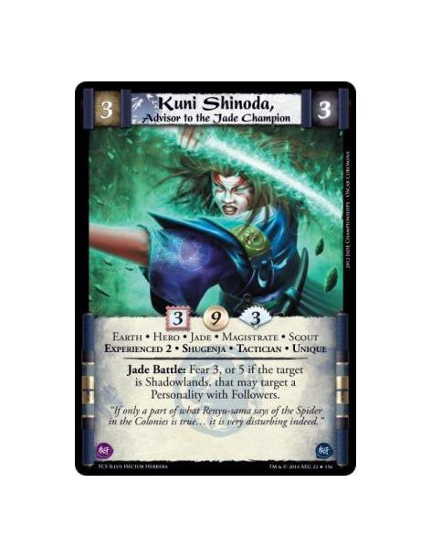 Kuni Shinoda Exp2, Advisor to the Jade Champion FOIL  - Earth • Experienced 2 • Hero • Jade • Magistrate • Scout • Shugenja • Ta