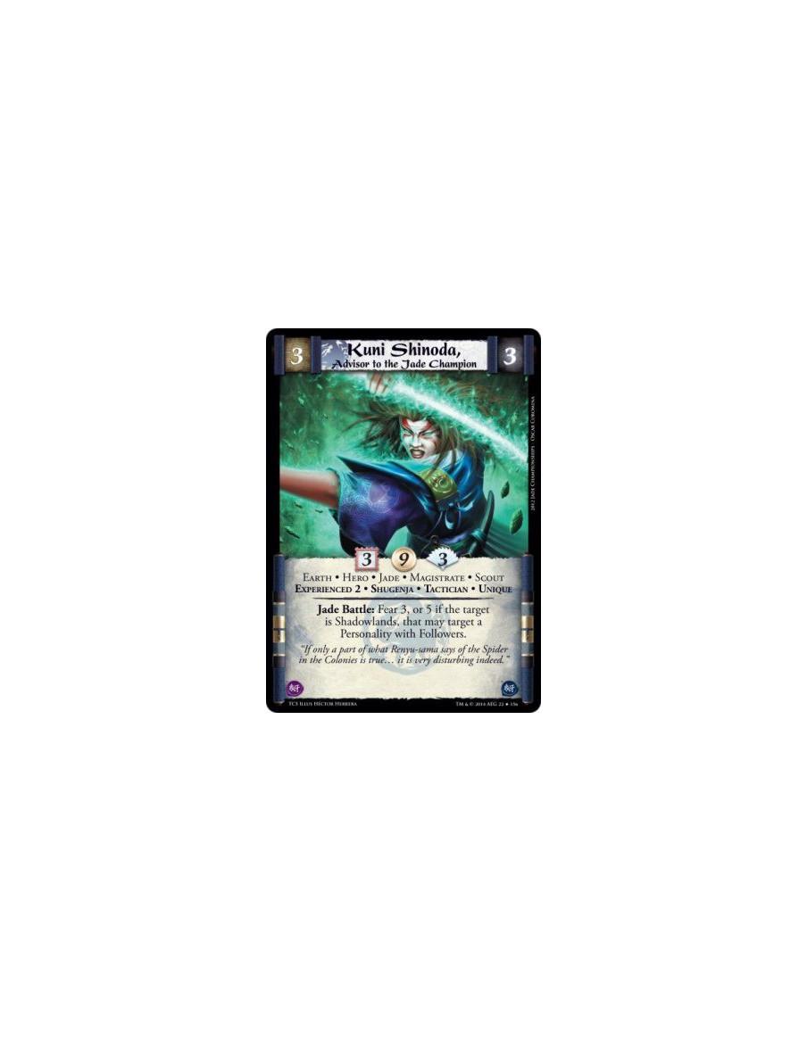 Kuni Shinoda Exp2, Advisor to the Jade Champion FOIL  - Earth • Experienced 2 • Hero • Jade • Magistrate • Scout • Shugenja • Ta