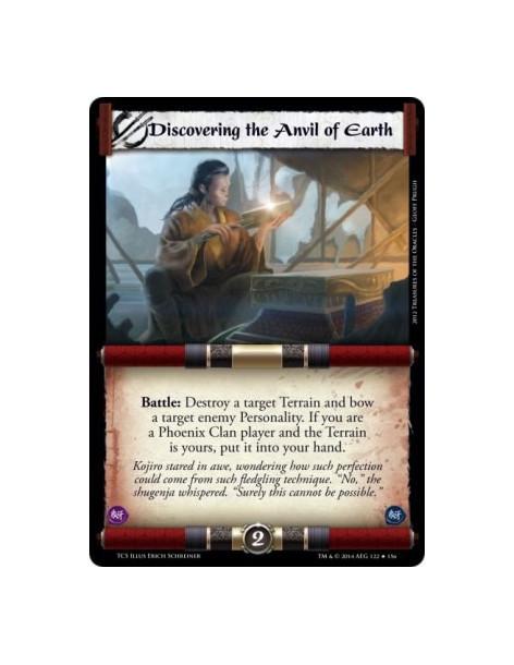 Discovering the Anvil of Earth FOIL  - Battle: Destroy a target Terrain and bow a target enemy Personality. If you are a Phoenix