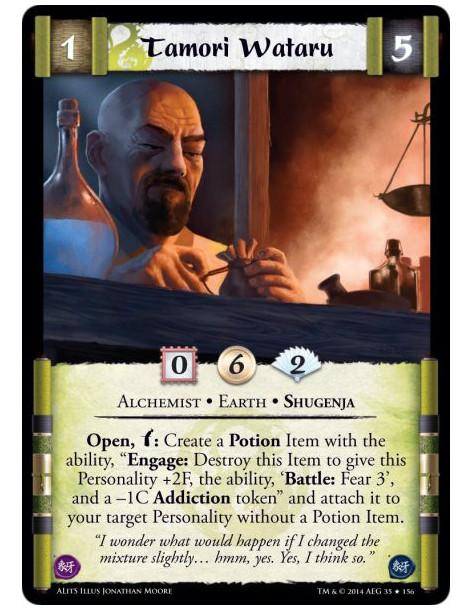 Tamori Wataru  - Alchemist • Earth • ShugenjaOpen, w: Create a Potion Item with the ability, "Engage: Destroy this Item to give