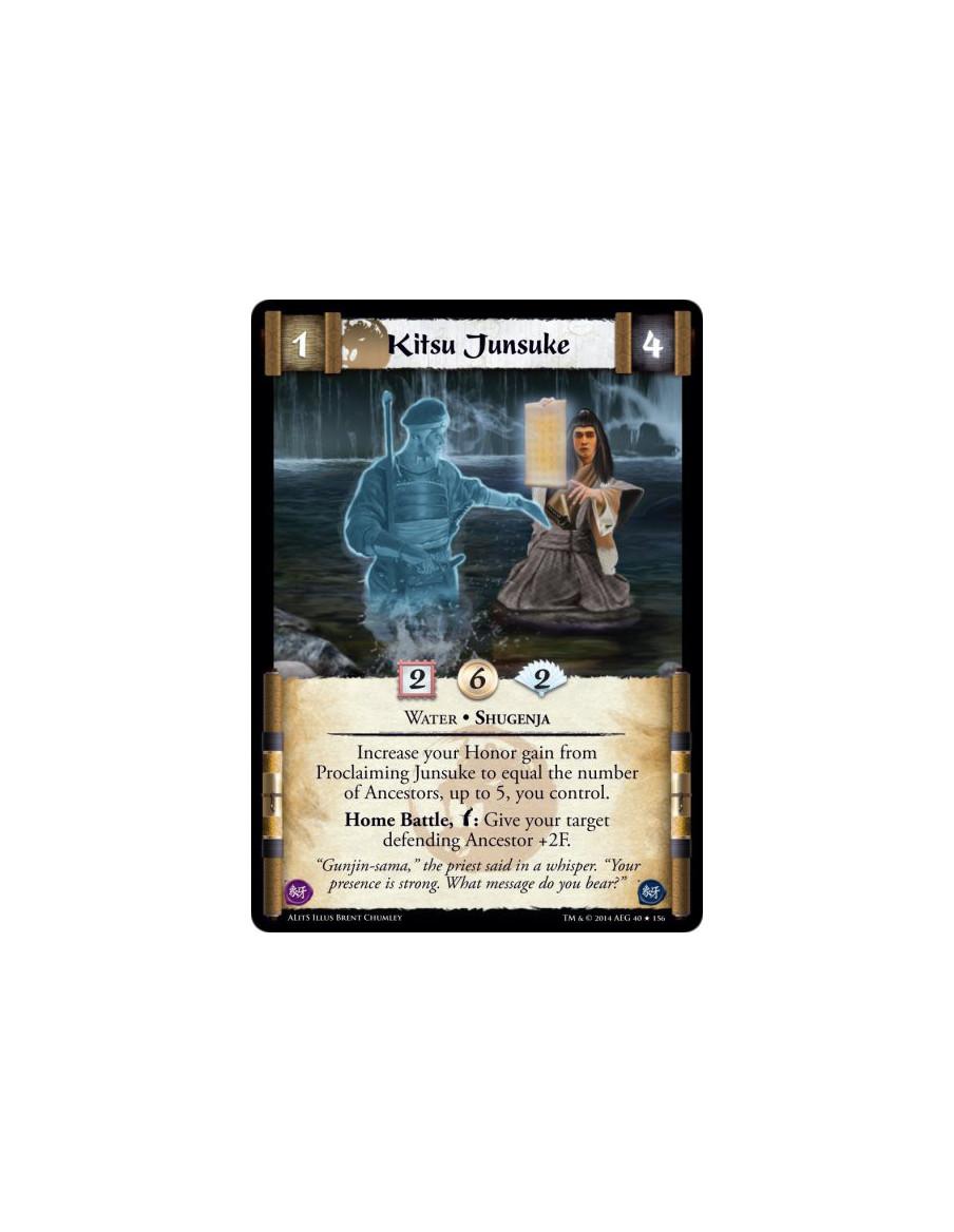 Kitsu Junsuke  - Shugenja • WaterIncrease your Honor gain from Proclaiming Junsuke to equal the number of Ancestors, up to 5, yo