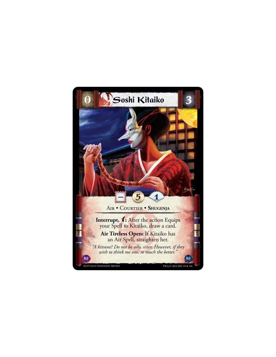 Soshi Kitaiko  - Air • Courtier • ShugenjaInterrupt, w: After the action Equips your Spell to Kitaiko, draw a card. Air Tireless