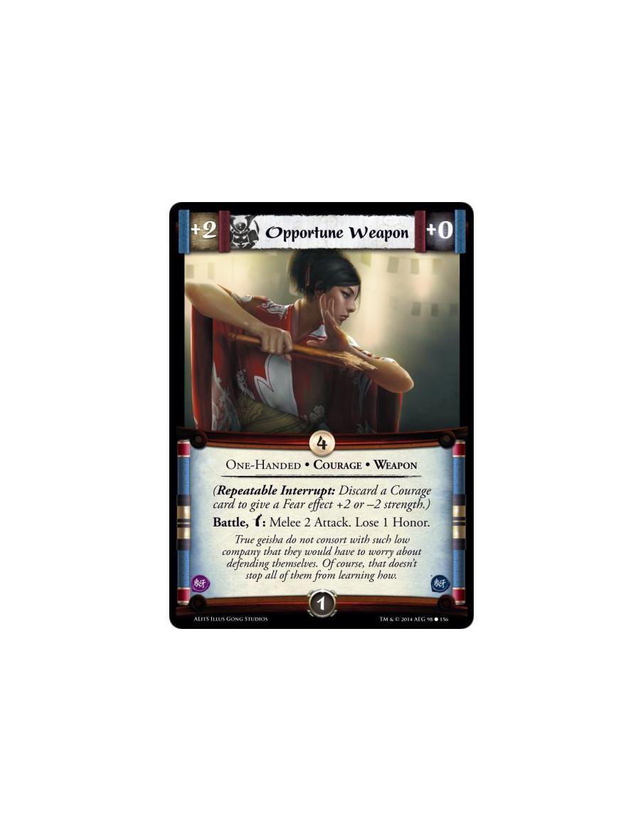 Opportune Weapon  - Courage • One-Handed • Weapon(Repeatable Interrupt: Discard a Courage card to give a Fear effect +2 or -2 st