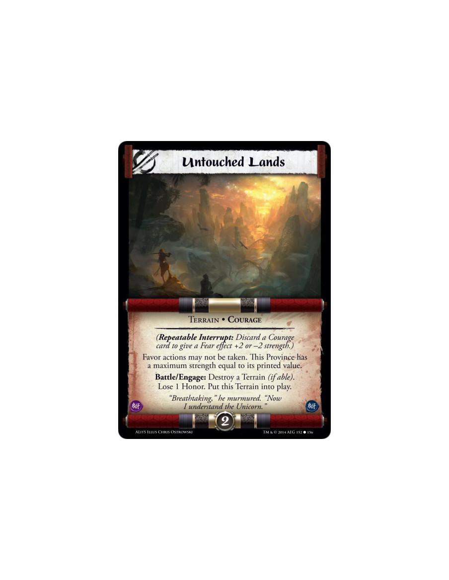 Untouched Lands  - (Repeatable Interrupt: Discard a Courage card to give a Fear effect +2 or -2 strength.)Favor actions may not 