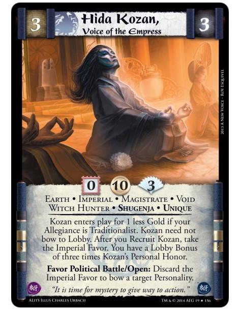 Hida Kozan, Voice of the Empress FOIL  - Earth • Imperial • Magistrate • Shugenja • Unique • Void • Witch Hunter • Voice of the