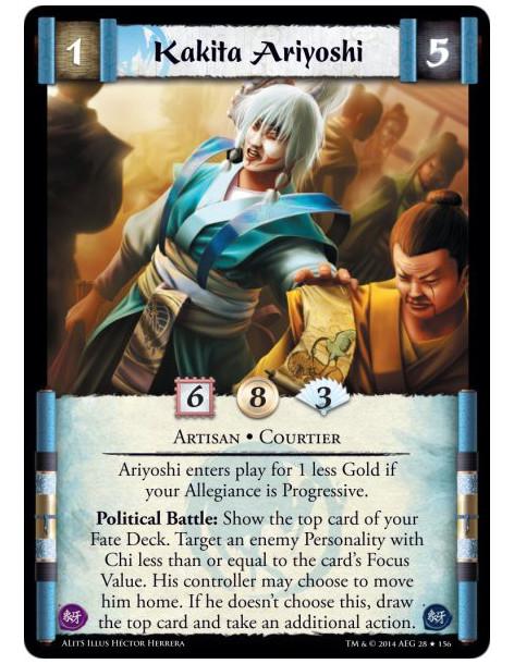 Kakita Ariyoshi FOIL  - Artisan • CourtierAriyoshi enters play for 1 less Gold if your Allegiance is Progressive.Political Battl
