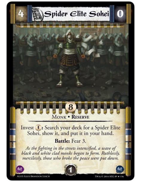 Spider Elite Sohei FOIL  - Monk • ReserveInvest 1: Search your deck for a Spider Elite Sohei, show it, and put it in your hand.B