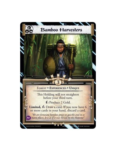 Bamboo Harvesters Exp  - Forest • Experienced • UniqueThis card will not straighten before your third turn.w: Produce 2 Gold.Lim