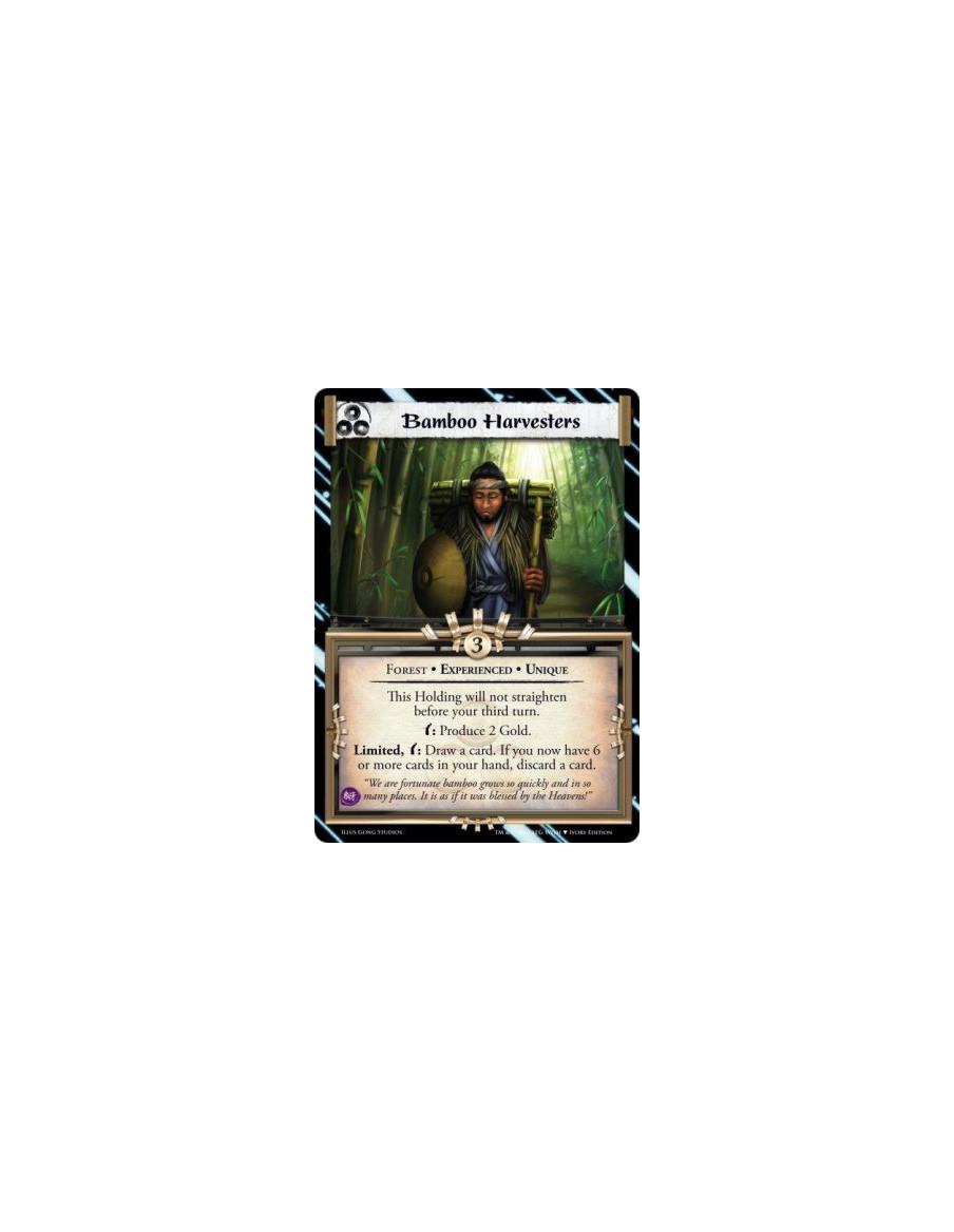 Bamboo Harvesters Exp  - Forest • Experienced • UniqueThis card will not straighten before your third turn.w: Produce 2 Gold.Lim
