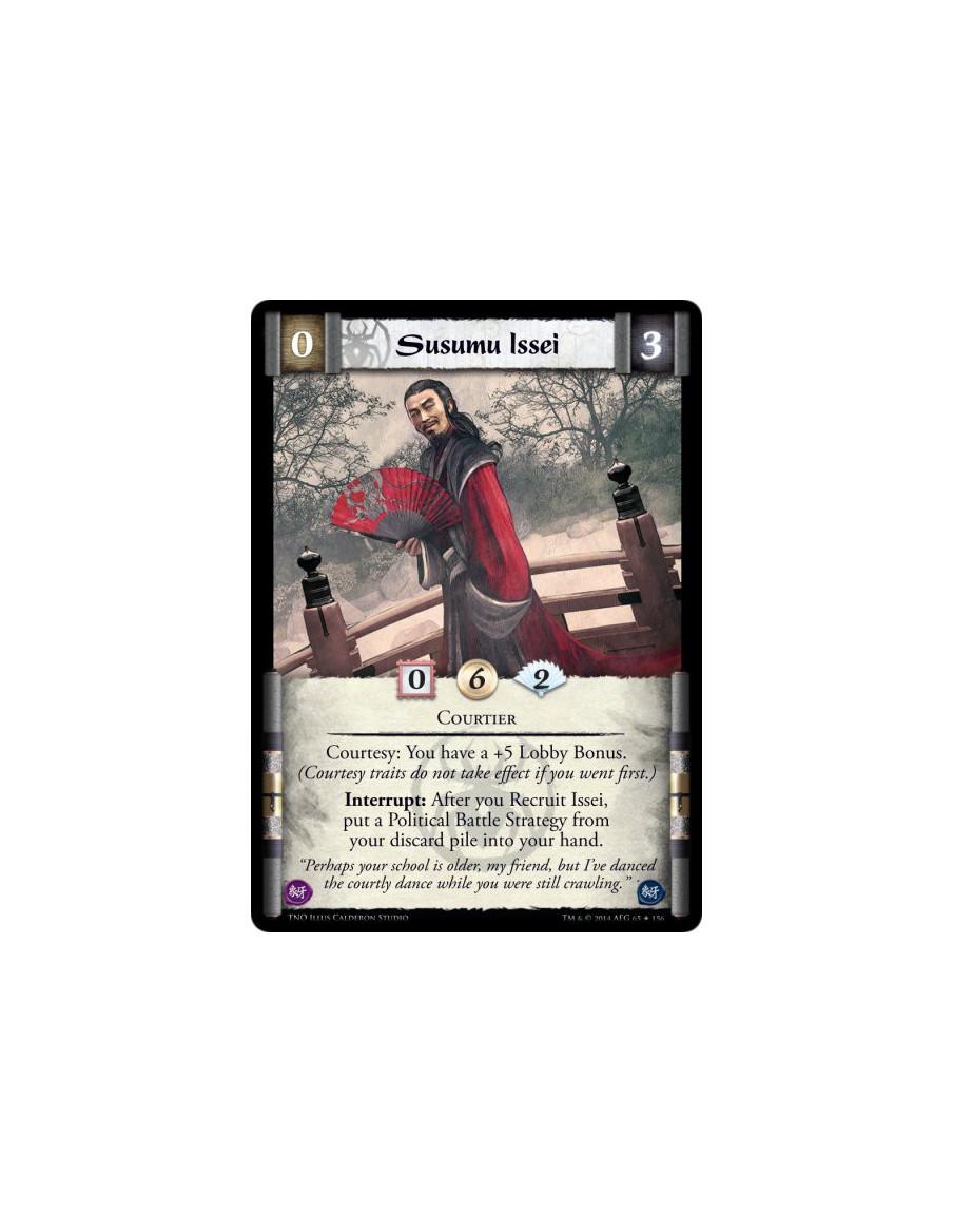Susumu Issei  - CourtierCourtesy: You have a +5 Lobby Bonus. (Courtesy traits do not take effect if you went first.)Interrupt: A