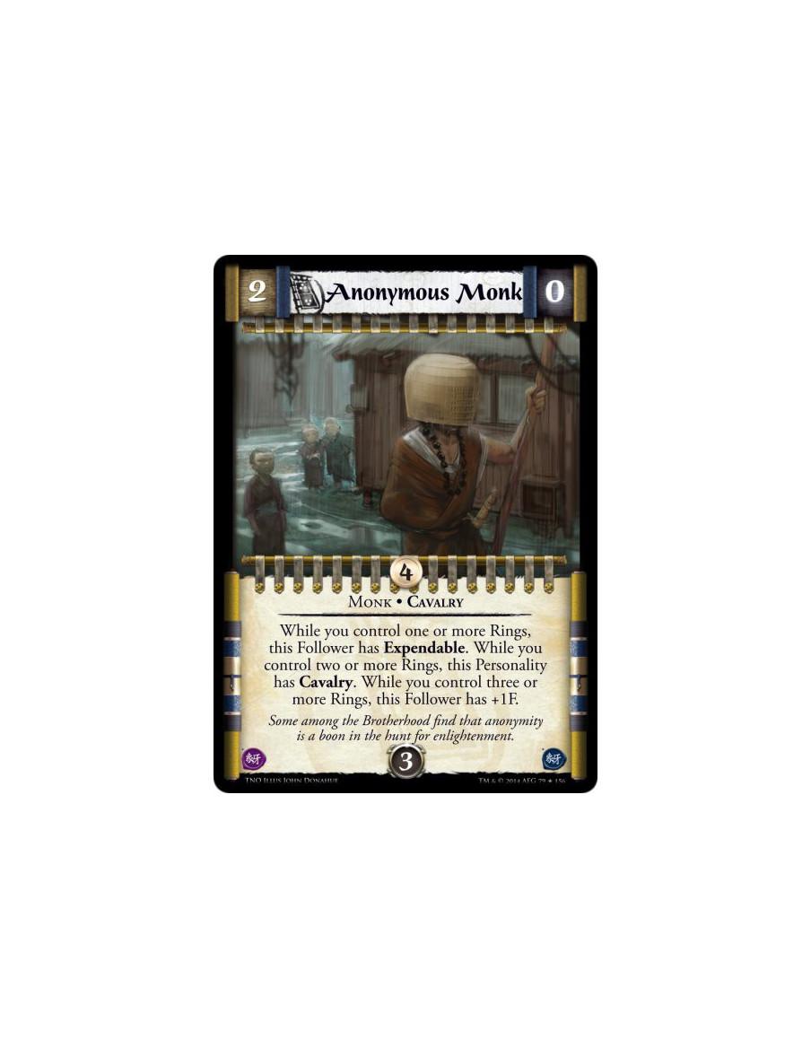 Anonymous Monk  - Monk • CavalryWhile you control one or more Rings, this Follower has Expendable. While you control two or more