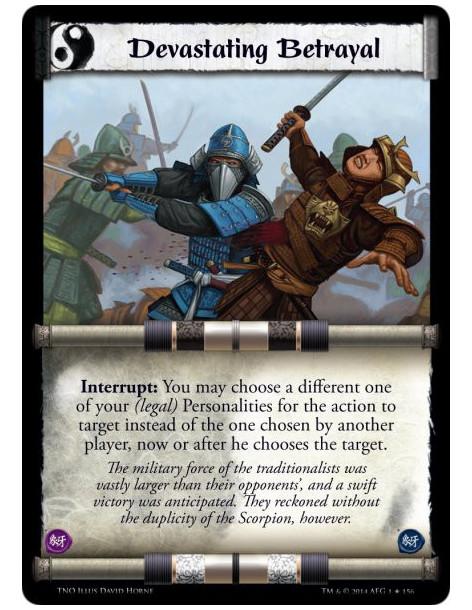Devastating Betrayal FOIL  - Interrupt: You may choose a different one of your (legal) Personalities for the action to target in