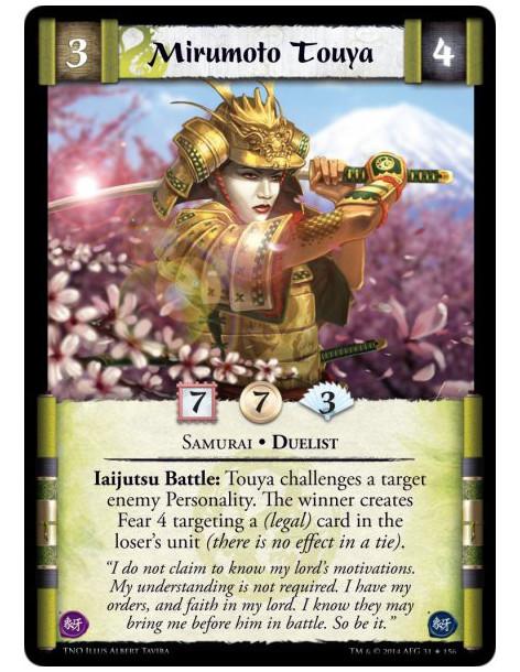 Mirumoto Touya FOIL  - Samurai • DuelistIaijutsu Battle: Touya challenges a target enemy Personality. The winner creates Fear 4 