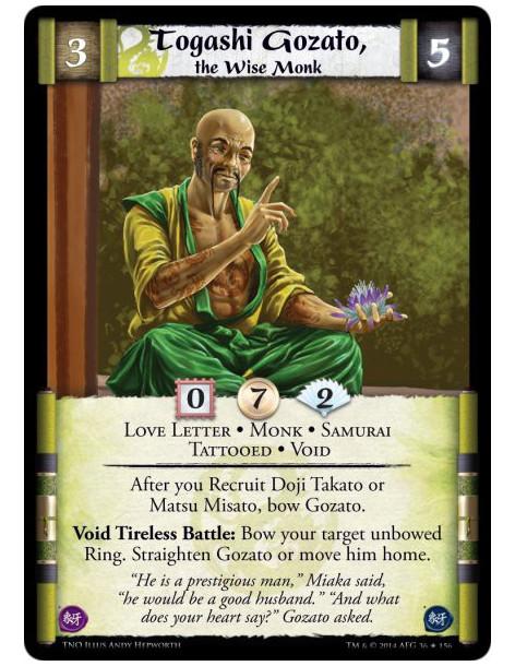 Togashi Gozato, the Wise Monk FOIL  - Love Letter • Monk • Samurai • Tattooed • VoidAfter you Recruit Doji Takato or Matsu Misat