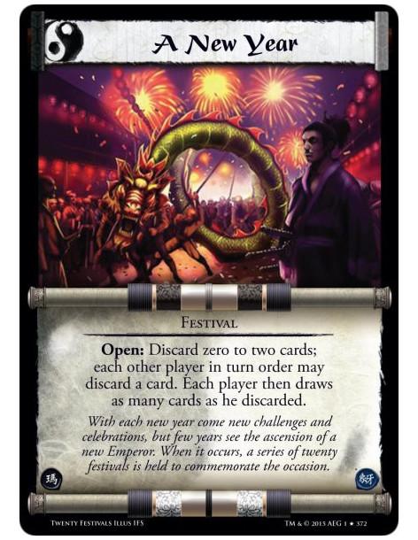 A New Year FOIL  - FestivalOpen: Discard zero to two cards; each other player in turn order may discard a card. Each player then