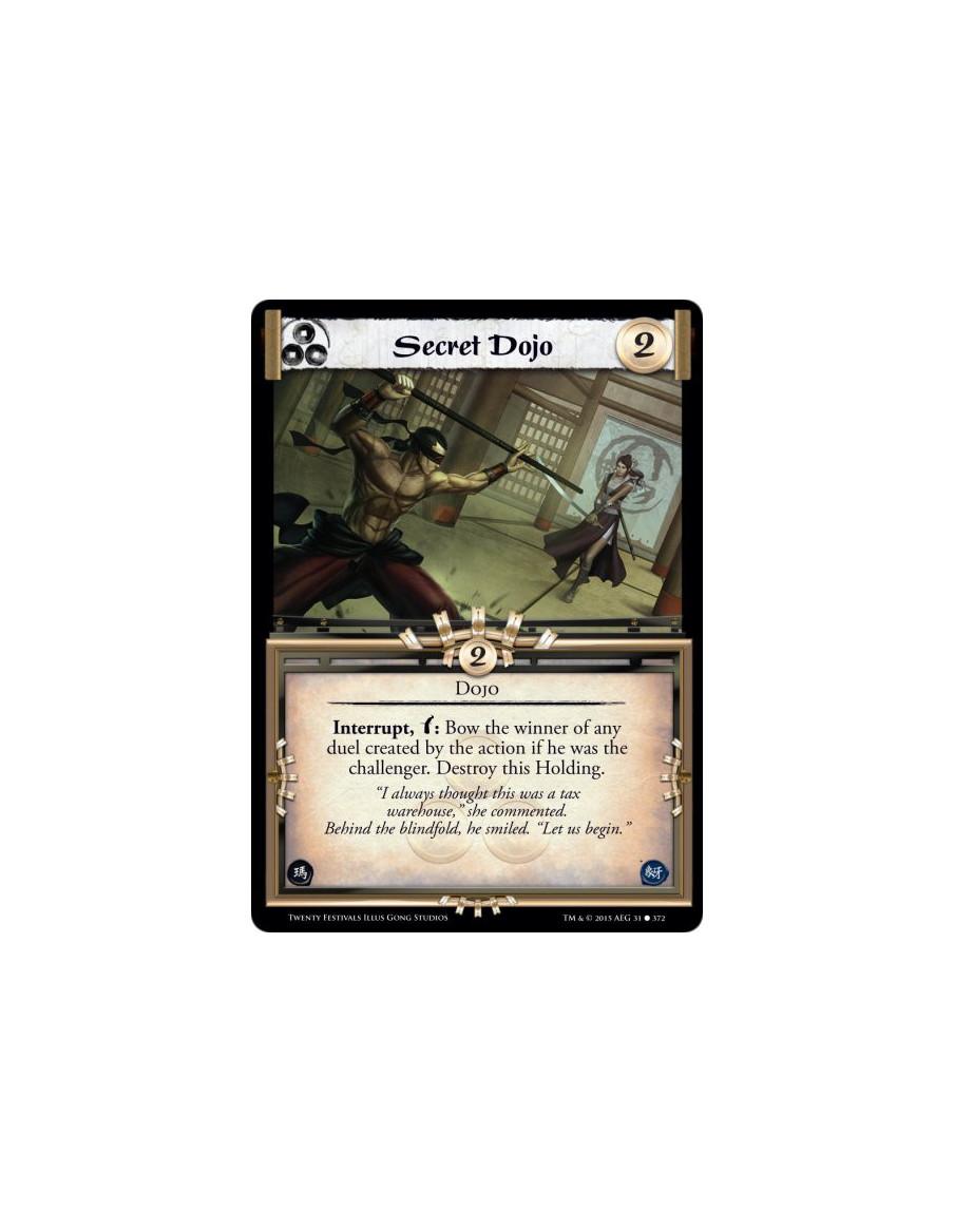 Secret Dojo  - DojoInterrupt, w: Bow the winner of any duel created by the action if he was the challenger. Destroy this Holding