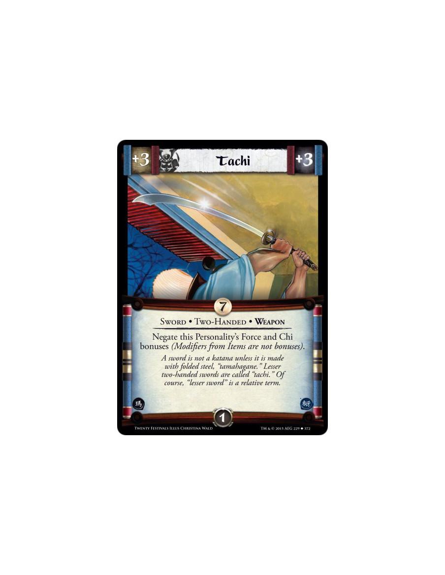 Tachi  - Weapon • Two-Handed • SwordNegate this Personality's Force and Chi bonuses (Modifiers from Items are not bonuses).