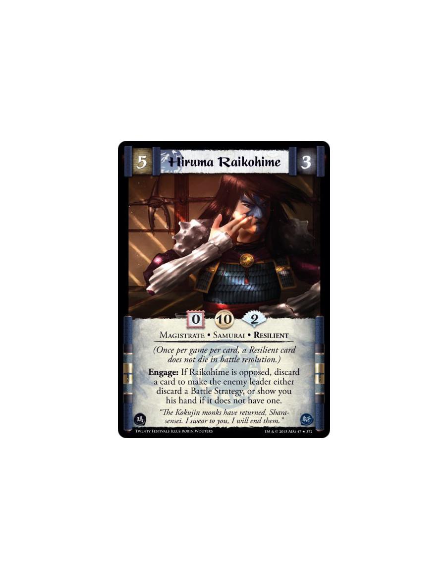 Hiruma Raikohime FOIL  - Magistrate • Samurai • Resilient(Once per game per card, a Resilient card does not die in battle resolu