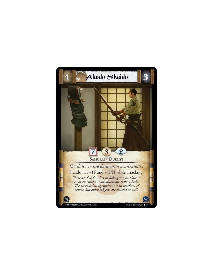Akodo Shaido  - Duelist • Samurai    (Duelists win tied duels versus non-Duelists.)Shaido has +1F and +1PH while attacking.