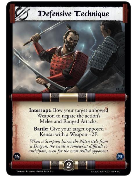 Defensive Technique FOIL  - Interrupt: Bow your target unbowed Weapon to negate the action's Melee and Ranged Attacks. Battle: G