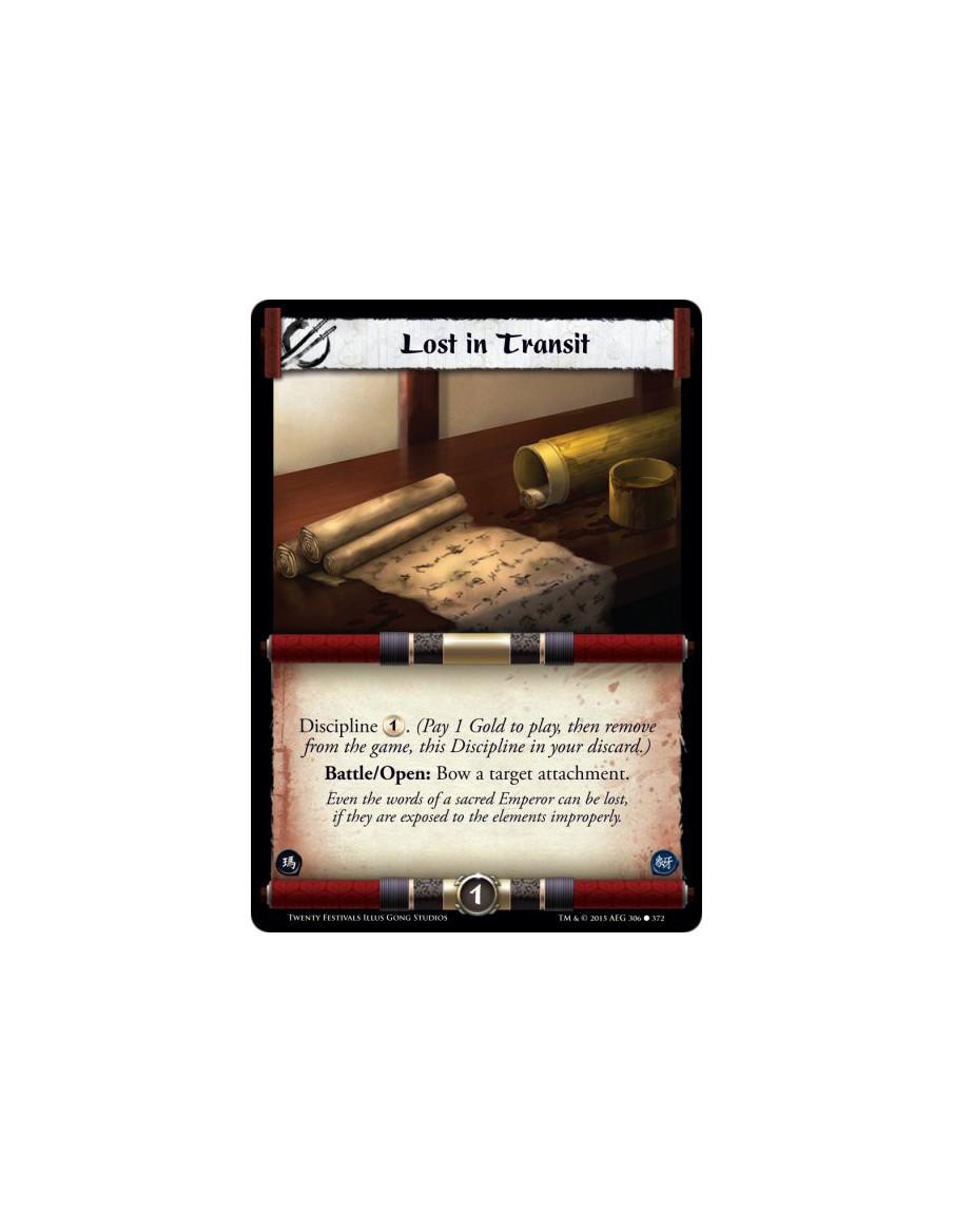 Lost in Transit  -     Discipline . (Pay 1 Gold to play, then remove from the game, this Discipline in your discard.)Battle/Open