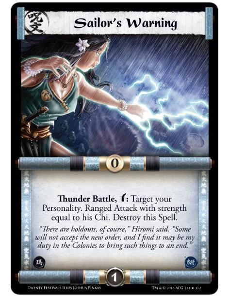 Sailor's Warning FOIL  -                     Thunder Battle, w: Target your Personality. Ranged Attack with strength equal to hi