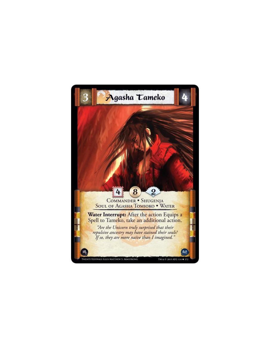 Agasha Tameko  - Commander • Shugenja • Soul of Agasha Tomioko • Water(Shugenja may attach and cast Spells.) Water Interrupt: Af