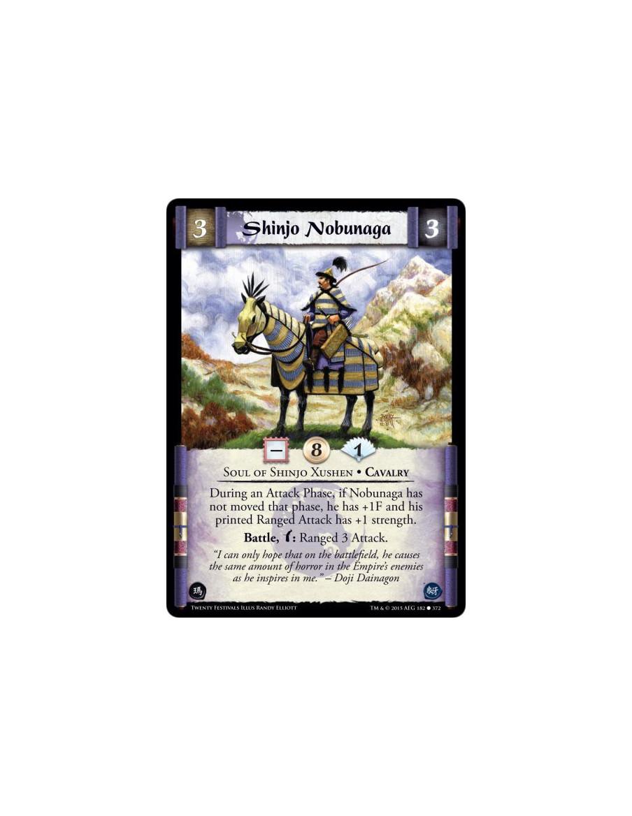 Shinjo Nobunaga  - Cavalry • Soul of Shinjo Xushen    During an Attack Phase, if Nobunaga has not moved that phase, he has +1F a
