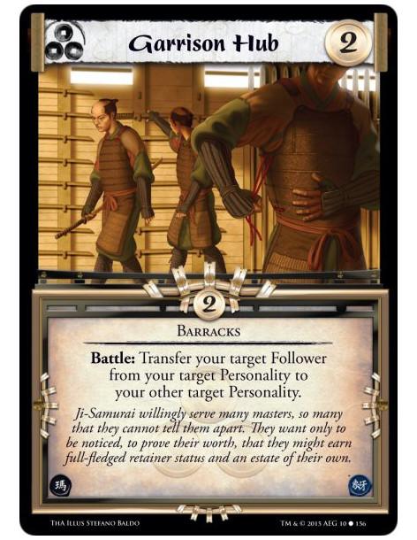 Garrison Hub  - Barracks    Battle: Transfer your target Follower from your target Personality to your other target Personality.