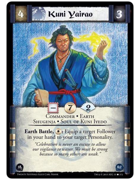 Kuni Yairao FOIL  - Commander • Earth • Shugenja • Soul of Kuni Iyedo (Shugenja may attach and cast Spells.) Earth Battle, :g*::