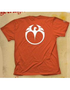 T-Shirt Phoenix Clan Mon. Legend of the Five Rings  - Camiseta 100% algodón del Clan Fénix, con mon por delante Glow in the Dark