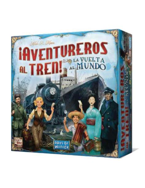 ¡Aventureros al Tren! La Vuelta al Mundo  - CONTENIDO  1 tablero de juego de doble cara (Mundo / Grandes lagos), 165 piezas de T