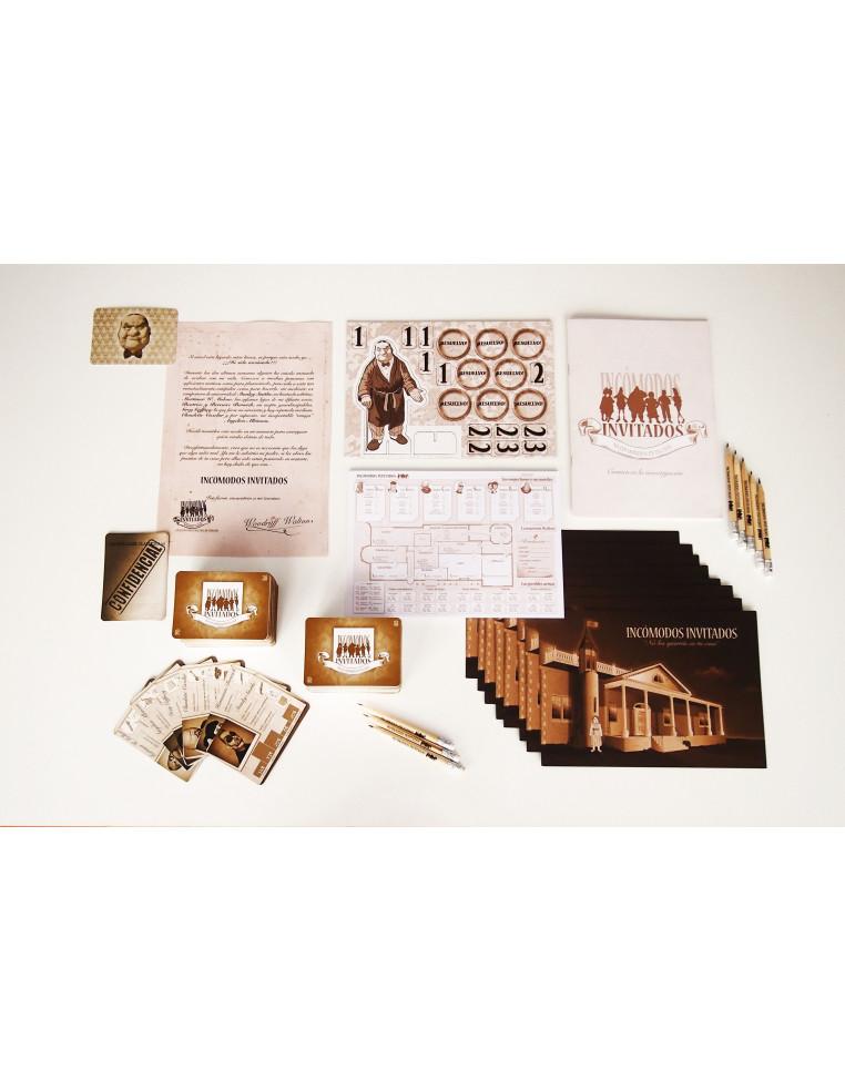 Incómodos Invitados  - Incómodos Invitados es un juego de cartas, misterio y deducción en el que cada partida recrea de forma to
