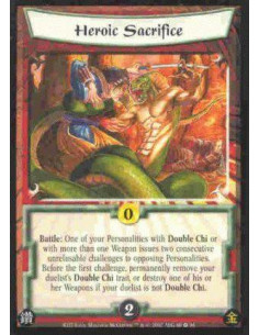 Heroic Sacrifice  - Battle: One of your Personalities with Double Chi or with more than one Weapon issues two consecutive unrefu