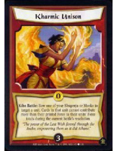 Kharmic Unison - Kiho Battle: Bow one of your Shugenja or Monks to target a unit. Cards in that unit cannot contribute more tha