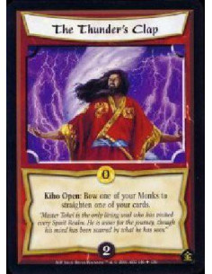 The Thunder's Clap - Kiho Open: Bow one of your Monks to straighten one of your cards.
